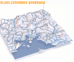 3d view of Quebrada El Dulce Nombre